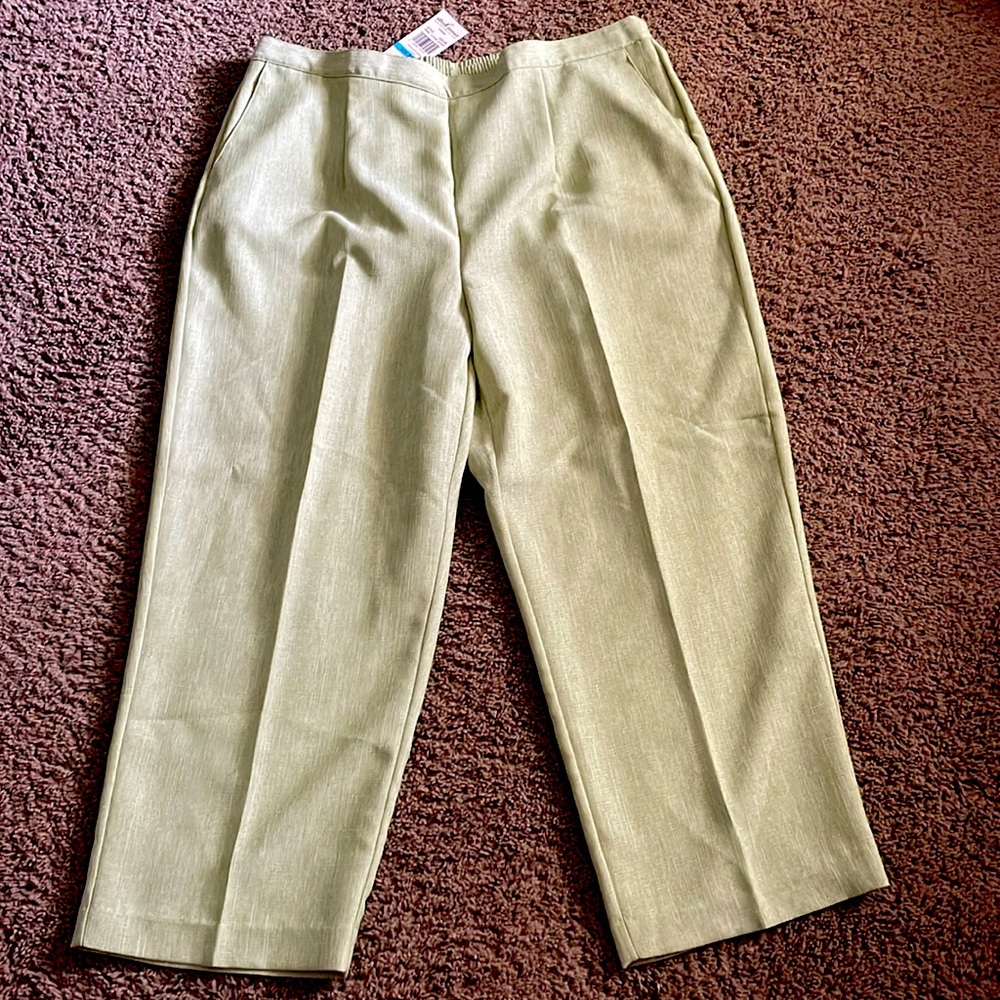 NWTs Alfred Dunner Avocado proportioned short pants w/elastic back waist Sz 20W